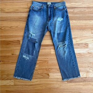 Umgee Wide Leg Distressed Denim Jeans 30